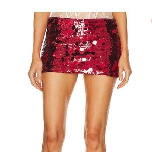 GUIZIO Paillette Skirt in Merlot